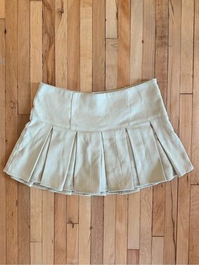 Aeropostale Tan Pleated Mini Skirt